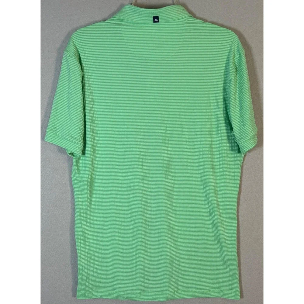 NWOT Mizzen Main Versa Polo Mens M Light Green Textured Golf Beach Resort Aloha - Picture 2 of 8